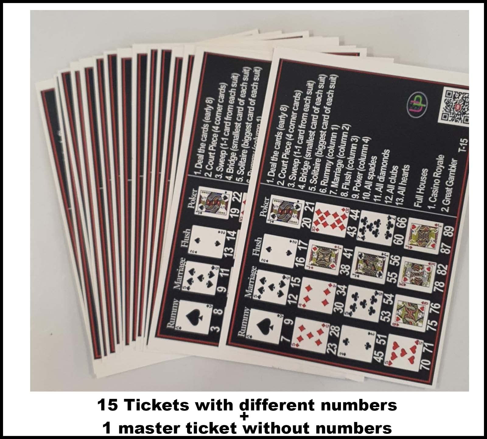 UltPult Tambola Casino Theme Tambola Tickets | Night Theme Housie Tambola Themed Bingo Game| Kitty Party Theme Housie Tickets | English | for Family & Friends (Set of 15 Tickets) 2