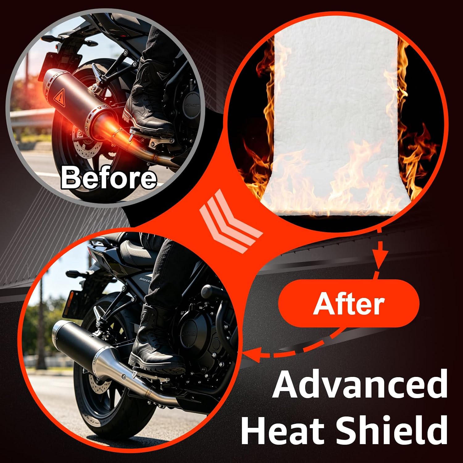 2 Pack Muffler Packing, Exhaust Packing with Ties, Universal Muffler Mat for Motorcycle Exhaust, Insulated Pipe Wrap Silencer for 2-Stroke 4-Stroke Motorcycle Atv Dirt Bike (21.6×11.3×0.3 in)