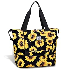 KAMO Travel Duffle Bag Expandable Weekender Overnight Bag With Wet Pocket Foldable Tote Bag with Multiple Pockets Sports