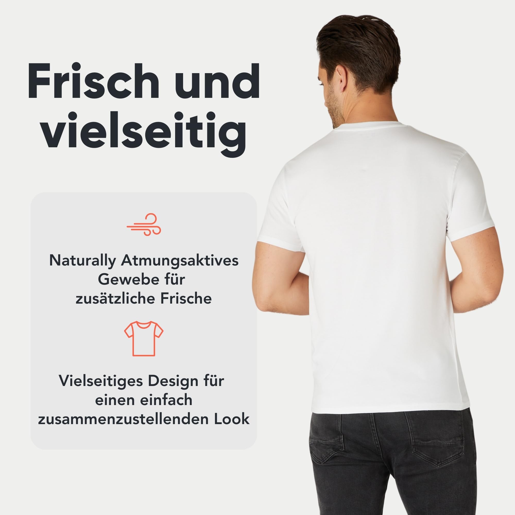 FM London Herren-T-Shirt 3/5er-Pack - Hochwertige T-Shirts mit leicht tailliertem Design