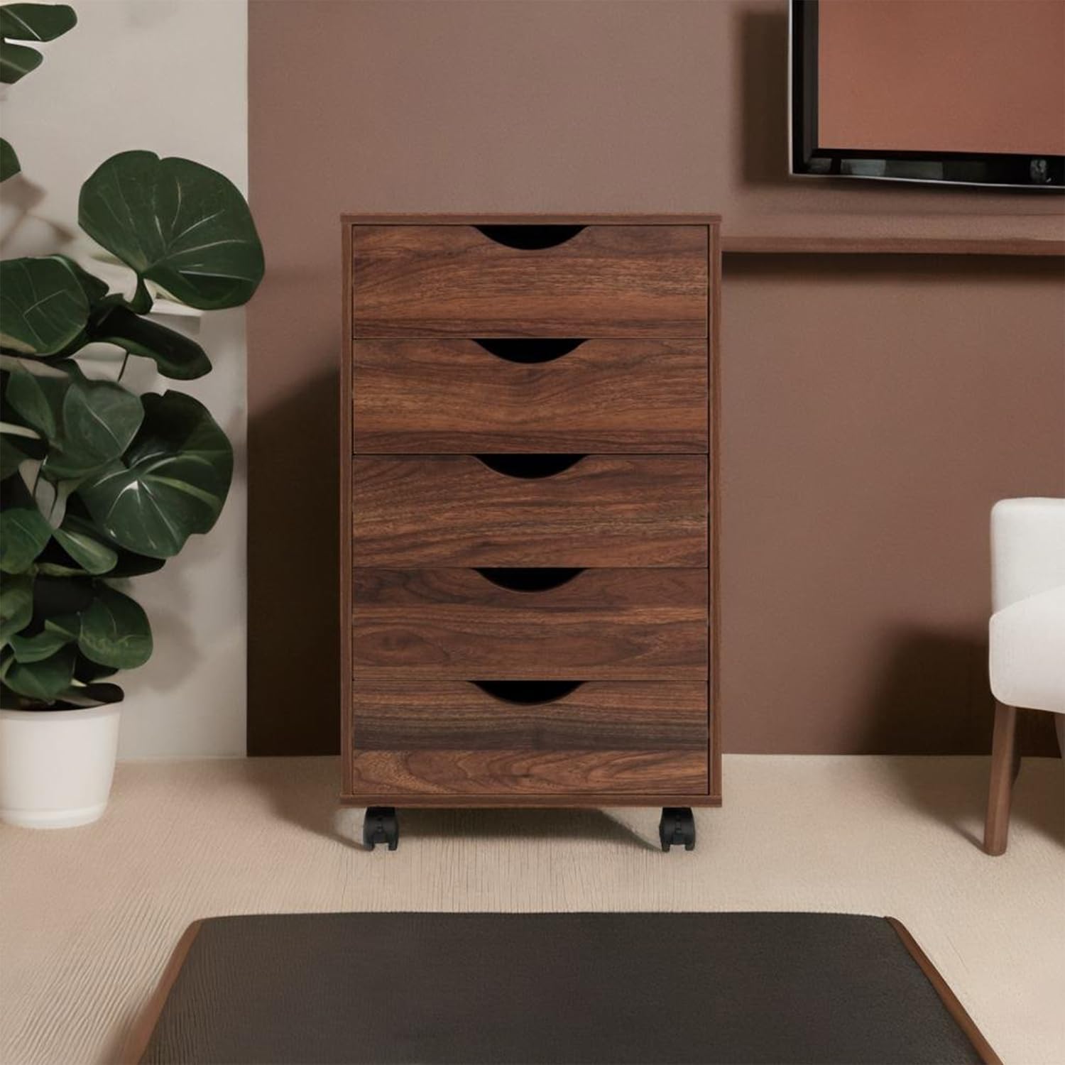 Naomi Home Taylor 5 Drawer Brown Oak