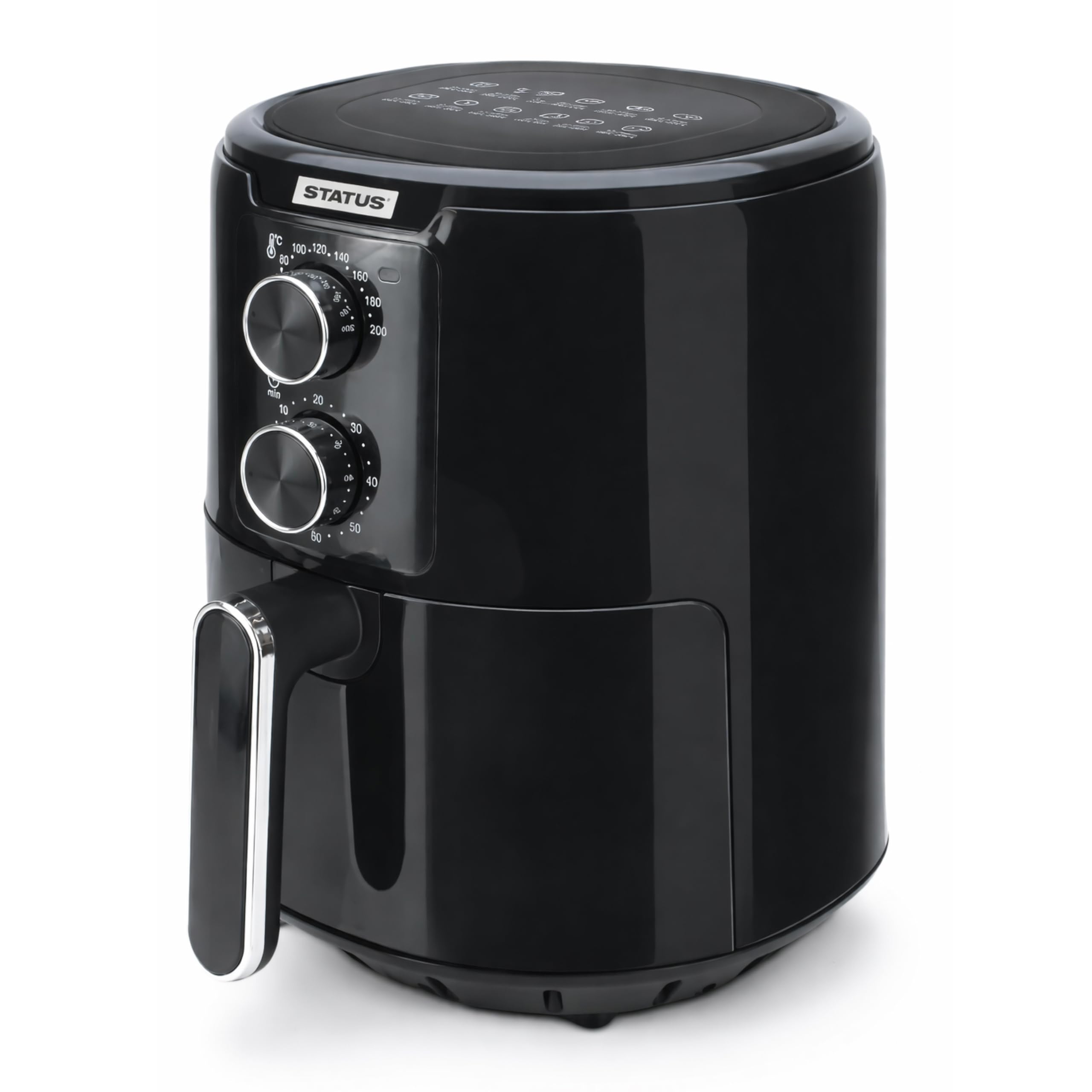 Status Oklahoma Air Fryer,| 4 Litre Manual Control Air Fryer, Manual Timer,| Black, (1300w) Use no Oil, Air Fry, Max Crisp, Roast, Bake (OKLAHOMA1PKB)