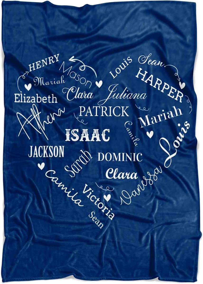 Personalized Name Blankets for Wife, Mom, Grandma Grandpa