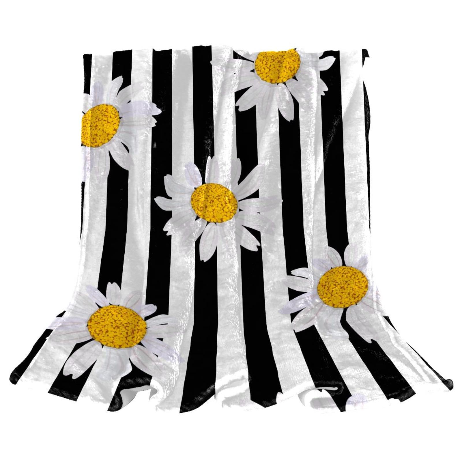 Couverture polaire fleur de marguerite anti-froid pour canapé et lit