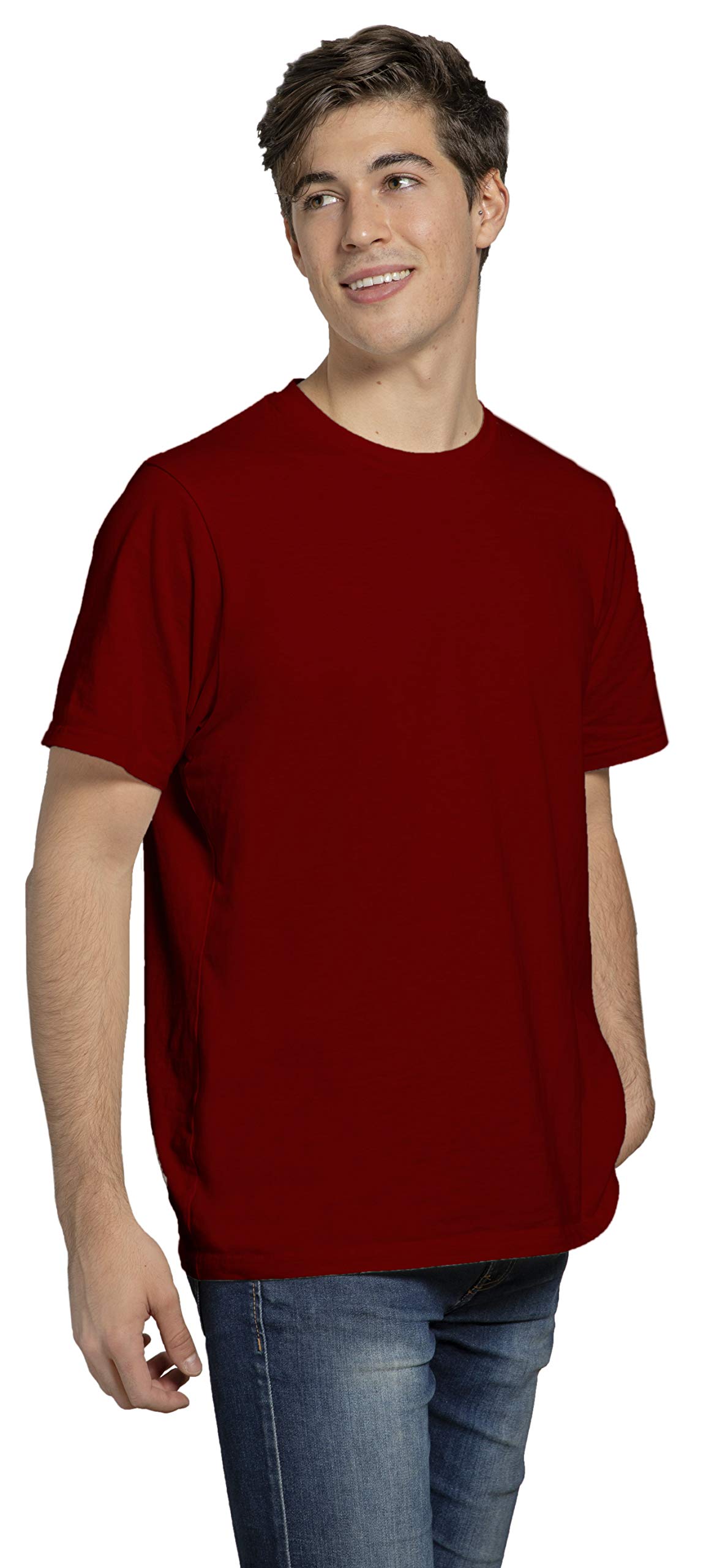 OZIO Men's Cotton Round Neck T Shirt (OZTA-CBEC-$-Lemon Chrome)