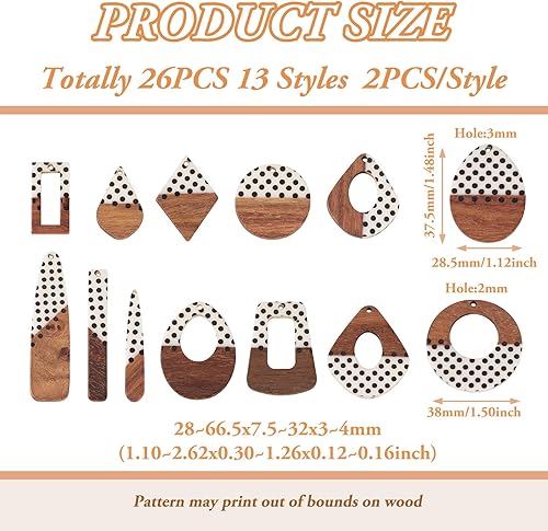 Vista 203 de Colgante de madera de resina, Resina, No es una piedra preciosa 0negro