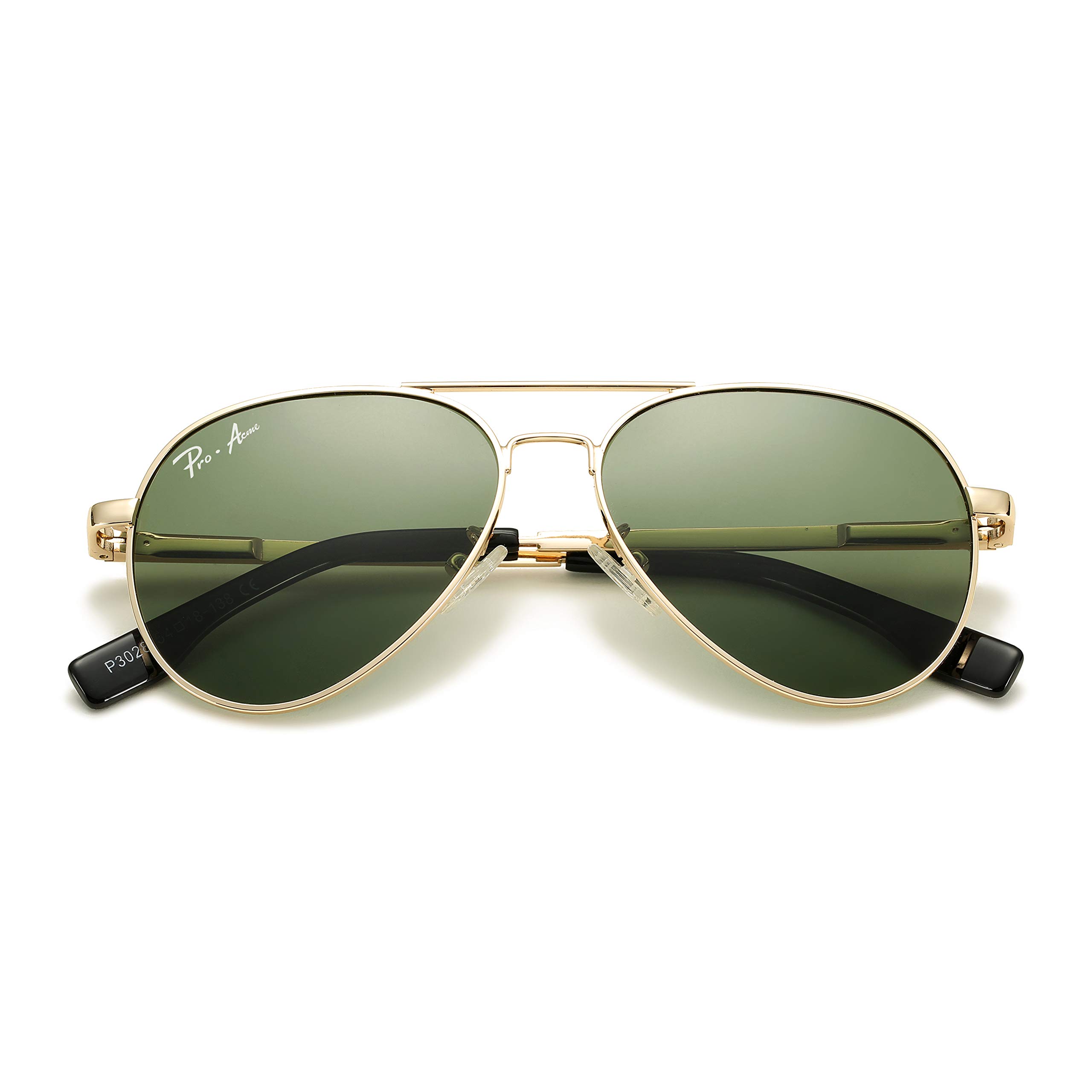 Photo 1 of Pro Acme Polarized Aviator Sunglasses - Gold Frame/Green Lens