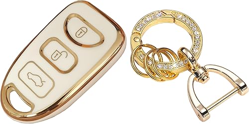 Miniatura 4 de TAPAYICA Funda para llavero Hyundai Elantra Sonata Kia Forte Optima Spectra (4B-blanco)