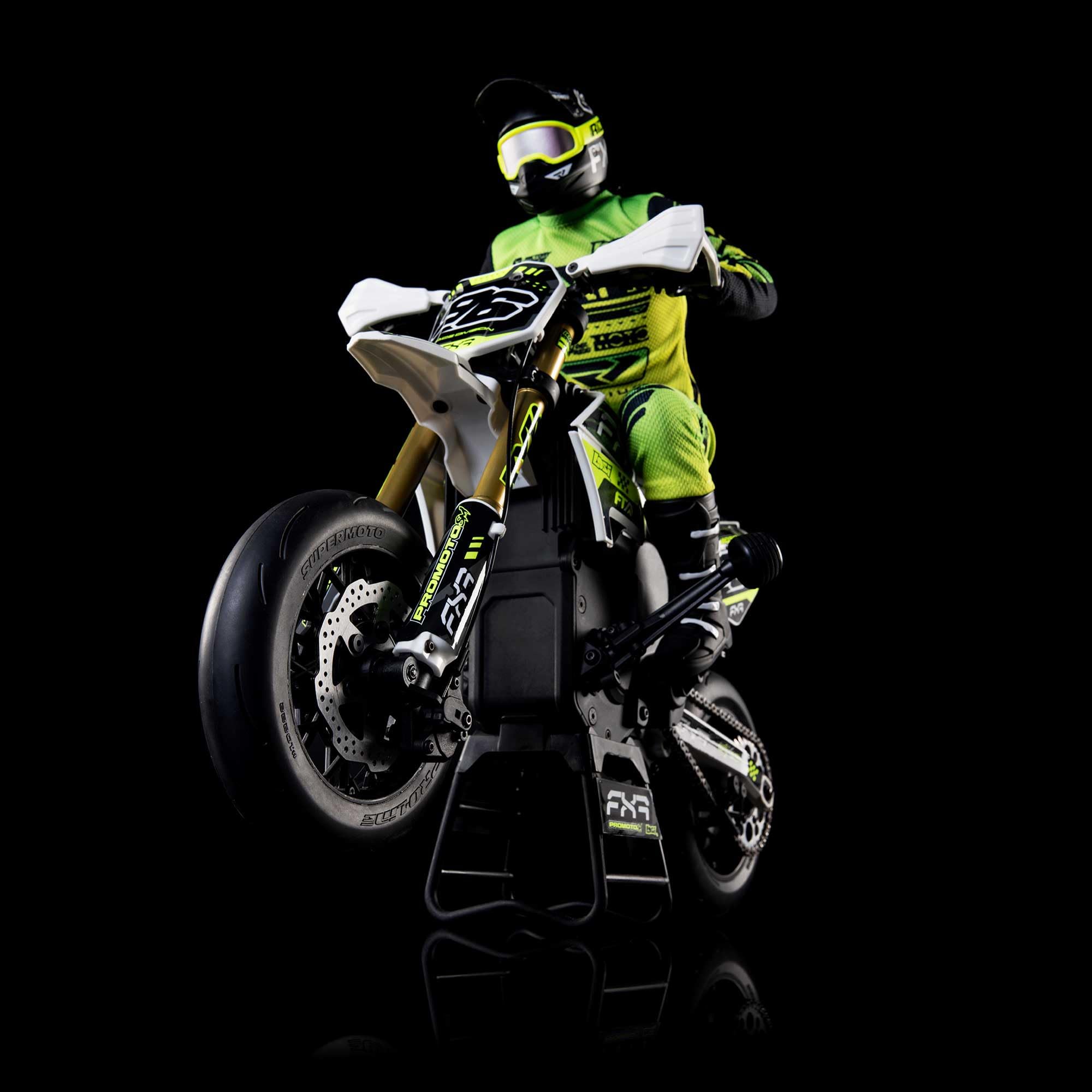 LOSI 1/4 Promoto-SM FXR Supermoto Moto telecomandata RTR con volano Stabi Ammortizzatore 3 modalità di guida senza spazzole trasmissione a catena frizione inclusa batteria e caricatore