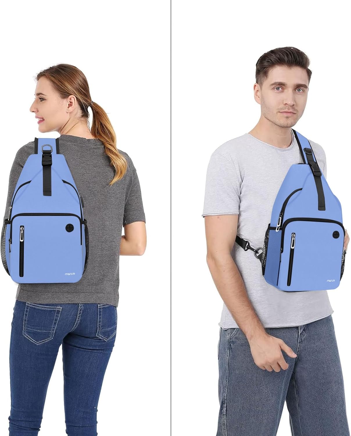 MOSISO Sling Backpack Bag, Crossbody Shoulder Bag Travel Hiking Daypack Chest Bag with Front Square Pocket&USB Charging Port - Image 7