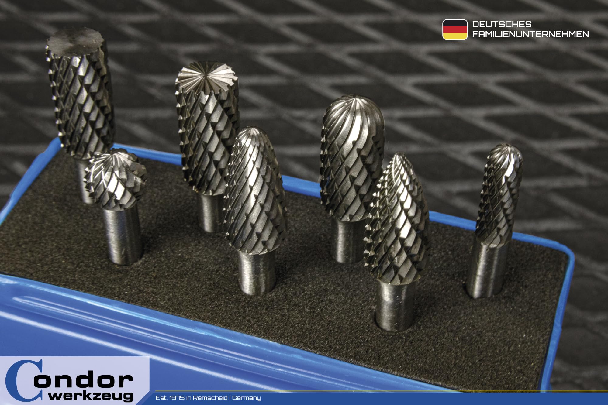 CONDOR Werkzeug 9817 | Hartmetall-Frässtift-Satz Rotationsfräser | 7-teilig | Wolfrahmstahl | ø 6 + 10 mm | Schaft 6 mm | geeignet für Holzbearbeitung, Schnitzen, Metallpolieren, Gravieren und Bohren