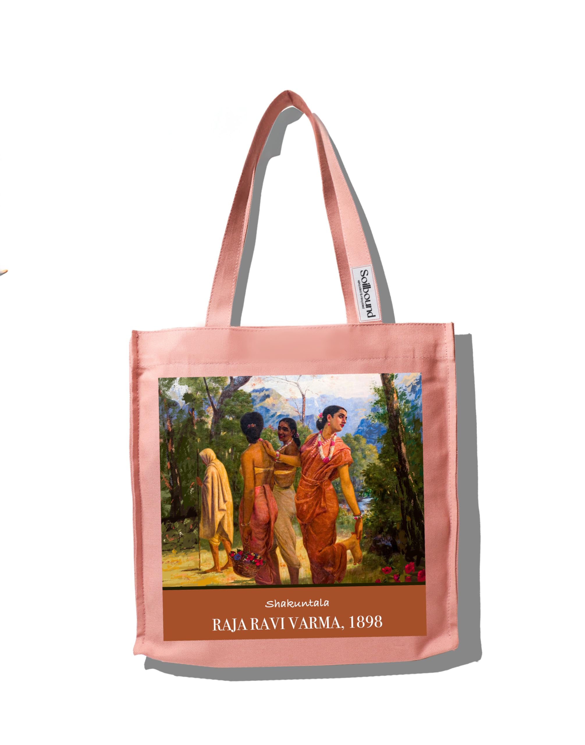 city totes - Raja Ravi Varma (Shakuntala) I Large 100% Recycled Cotton Canvas, Printed Tote Bag with zipper & inner pocket for Women I College, laptop, Travel, Beach, Daily Use-image-49