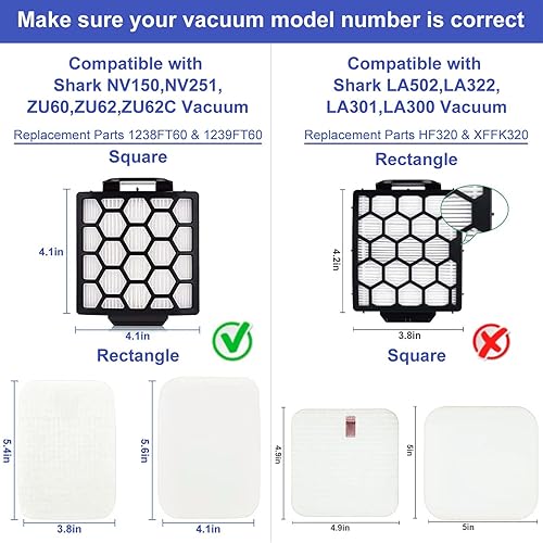 Miniatura 4 de ZU60 ZU62 - Filtro de vacío para Shark Navigator Zero-M Cepillo autolimpiante Pet Pro ZU60 ZU62 ZU62C NV150 NV151 NV255 aspiradora vertical, parte
