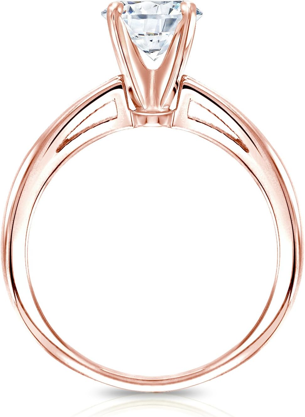 Diamond Wish 14k Rose Gold Round Solitaire Diamond Engagement Ring (1/3 Carat TW, H-I, I1-I2) 4-Prong Set, Size 4-9