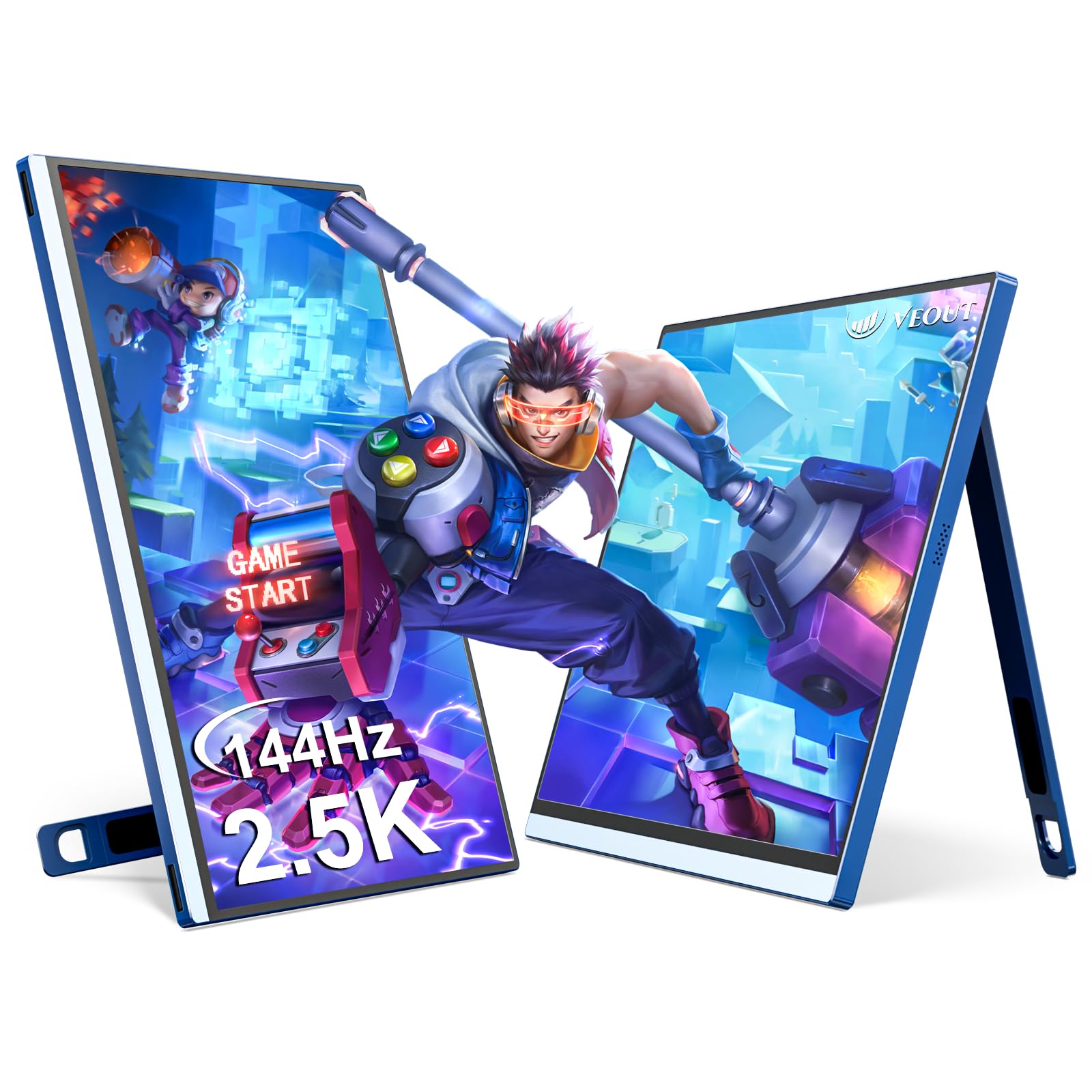 【値下げ】VEOUT 16インチモニター + Amazonベーシックケース Veout 16 Inch Portable Monitor, 2560 x 1600 (2.5K) 144 Hz, Gamer
