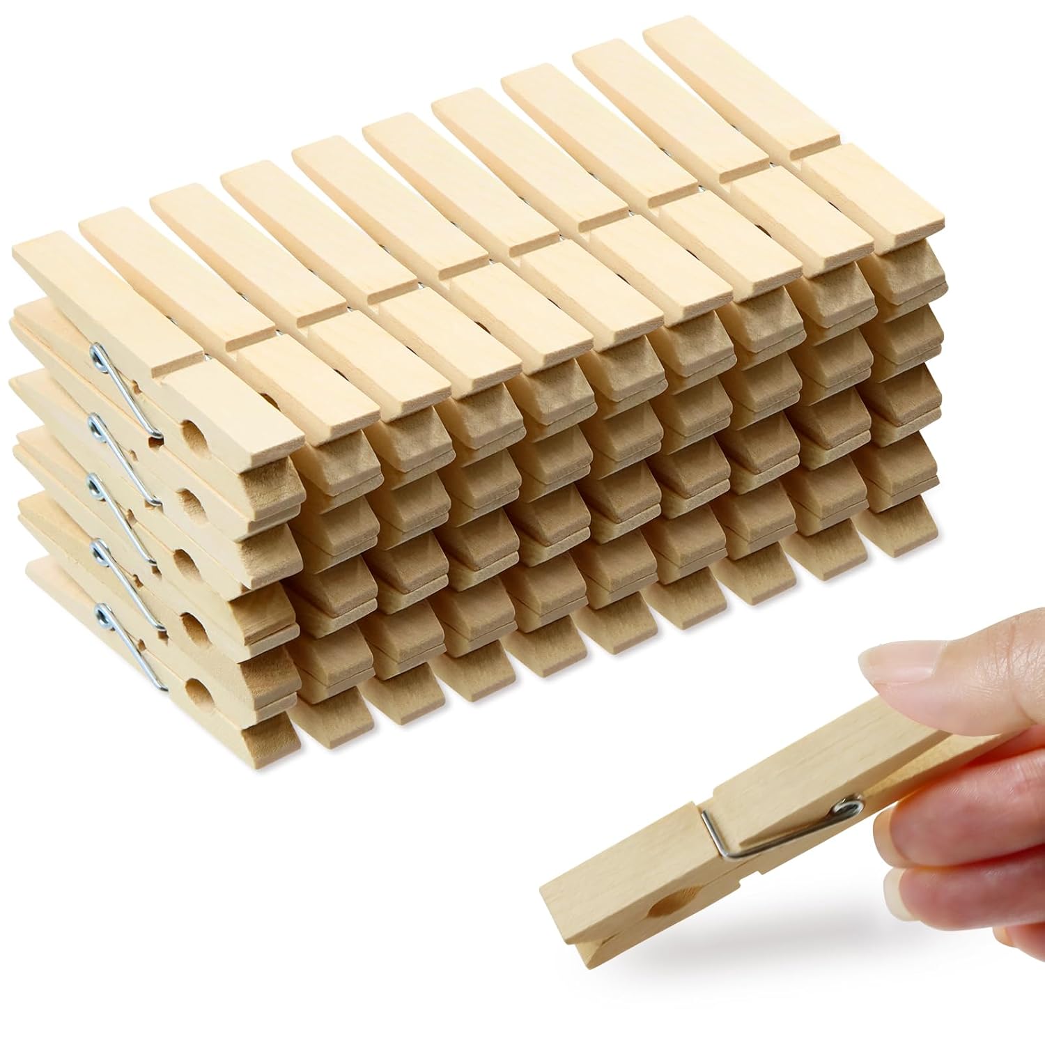 Pack of 50 Wooden Clothespins About 2-7 8 Long