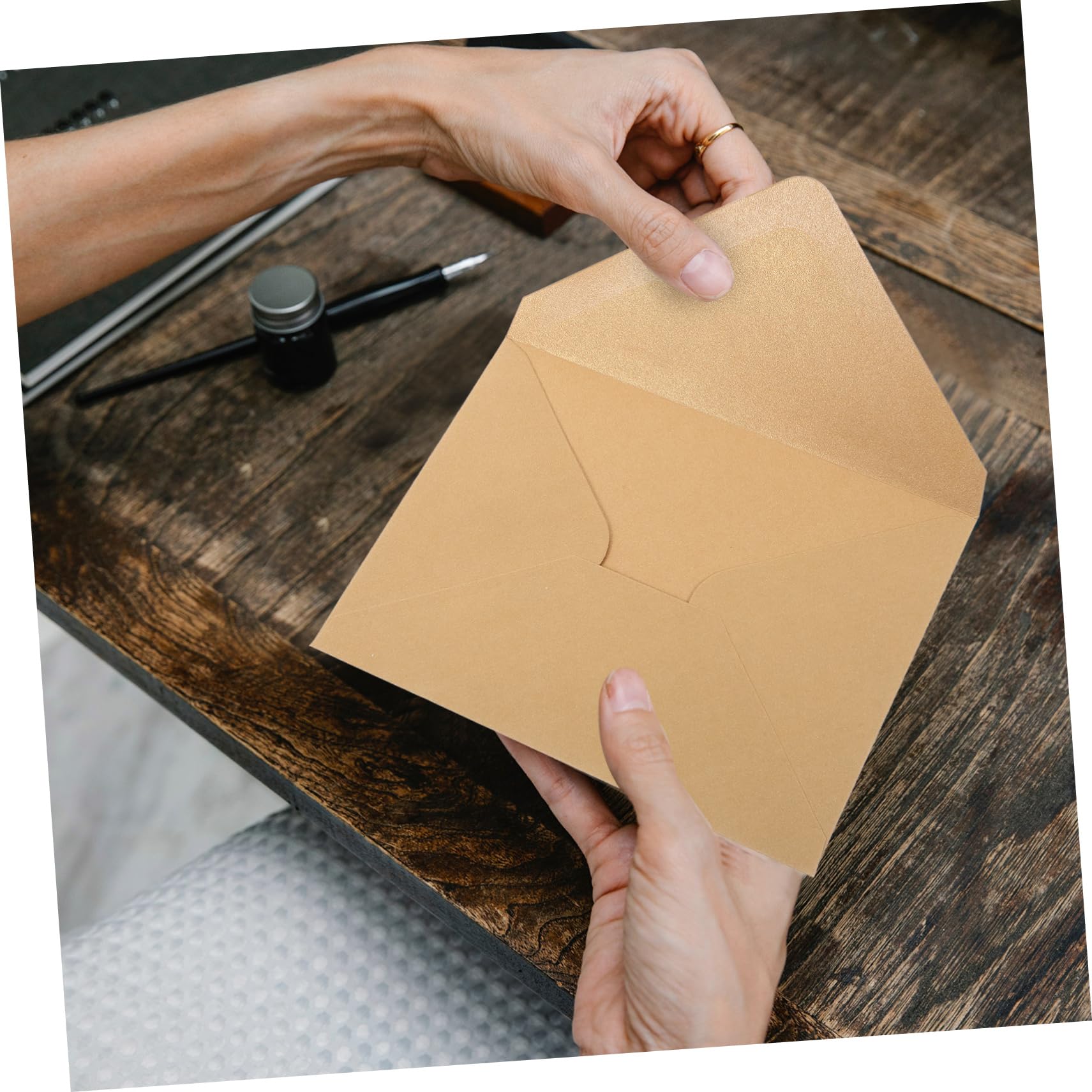 5 Ensembles Enveloppe Remercier Cartes De Vœux Vierges E Carte Invitation Carte Postale Courrier Saluer Vide Poste Envelope Estpack Quantité Carton present Papier Golden 50 Pièces * 5