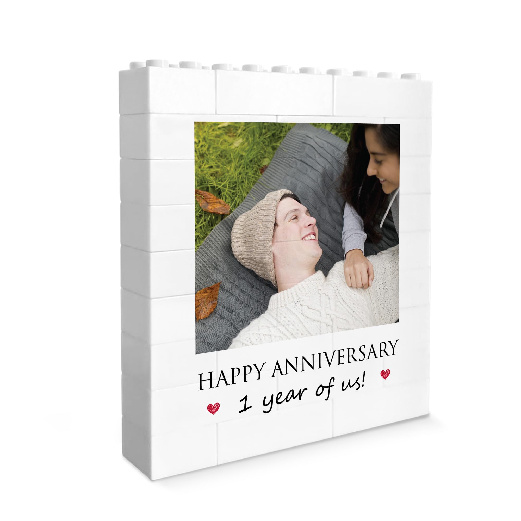 Red Ocean 1st Anniversary Personalised Photo Block, for Boyfriend Girlfriend, Building Blocks, Puzzle, For Her, Partner, Anniversary Partner, Present