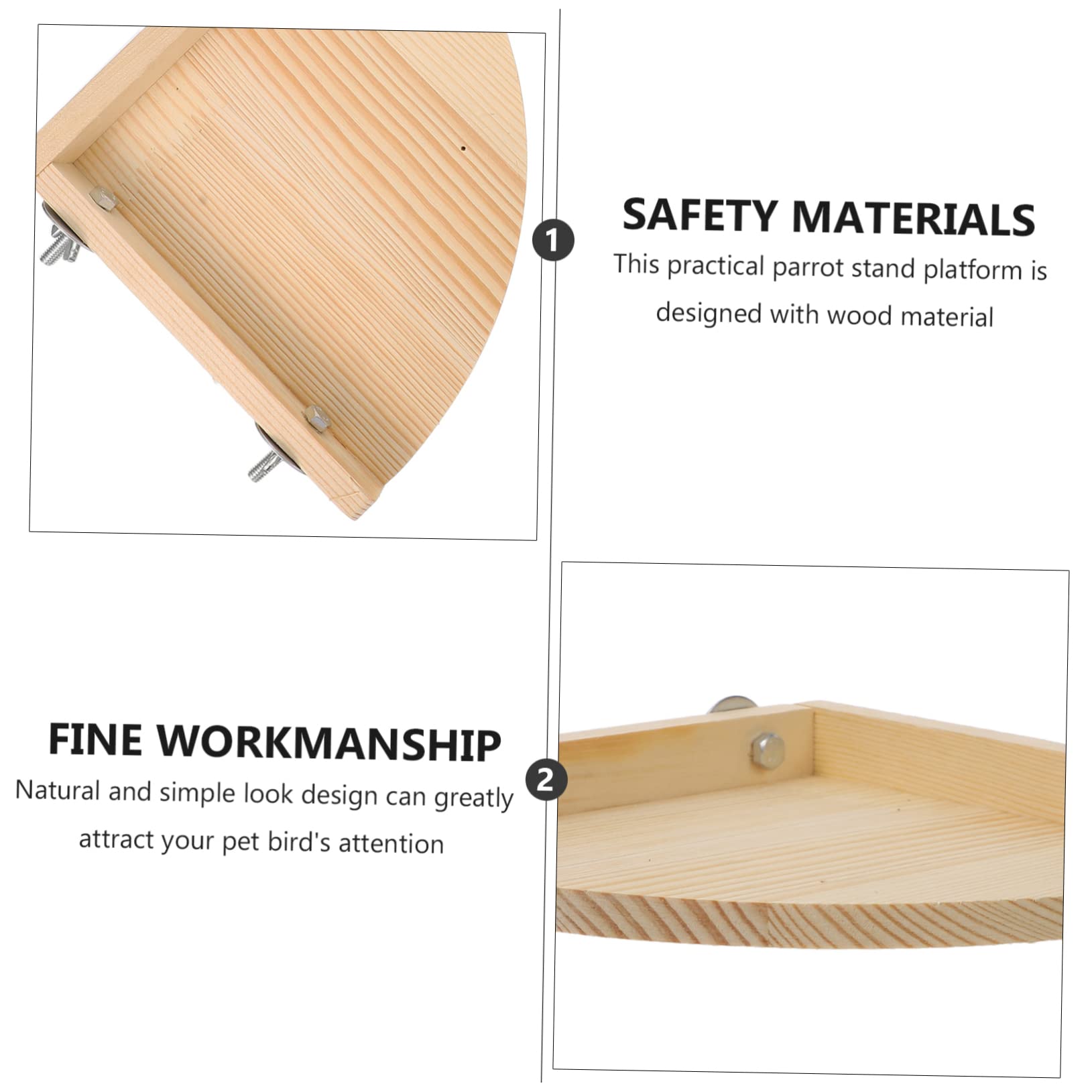 Toddmomy 3Pcs Parrot Stand Board Semi Solid Wood Platforms for Bird Cage Accessories Stand for Parrots Budgies Cockatiels