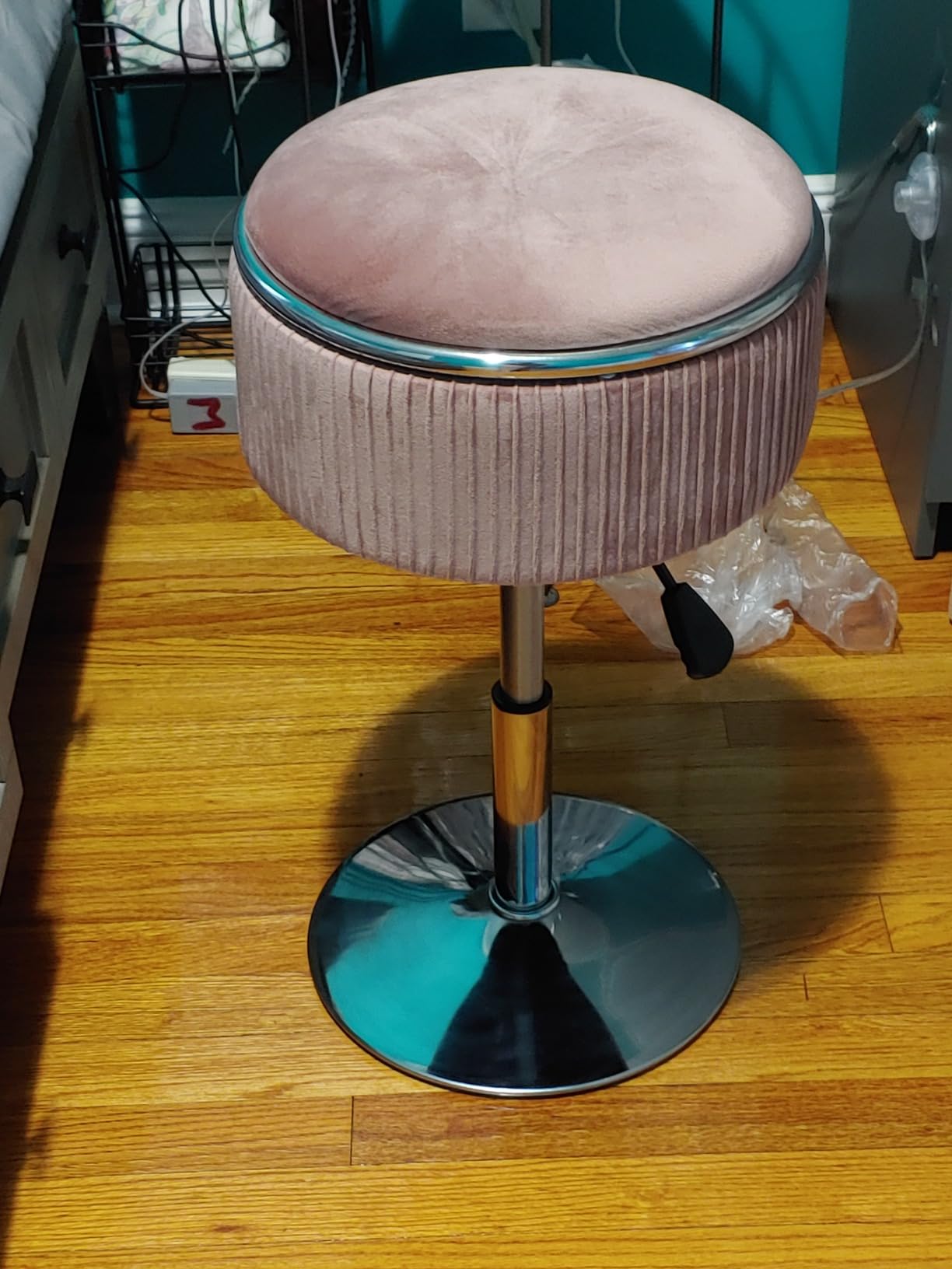 $8/mo - Finance Round Storage Vanity Stool, 360° Swivel Height ...