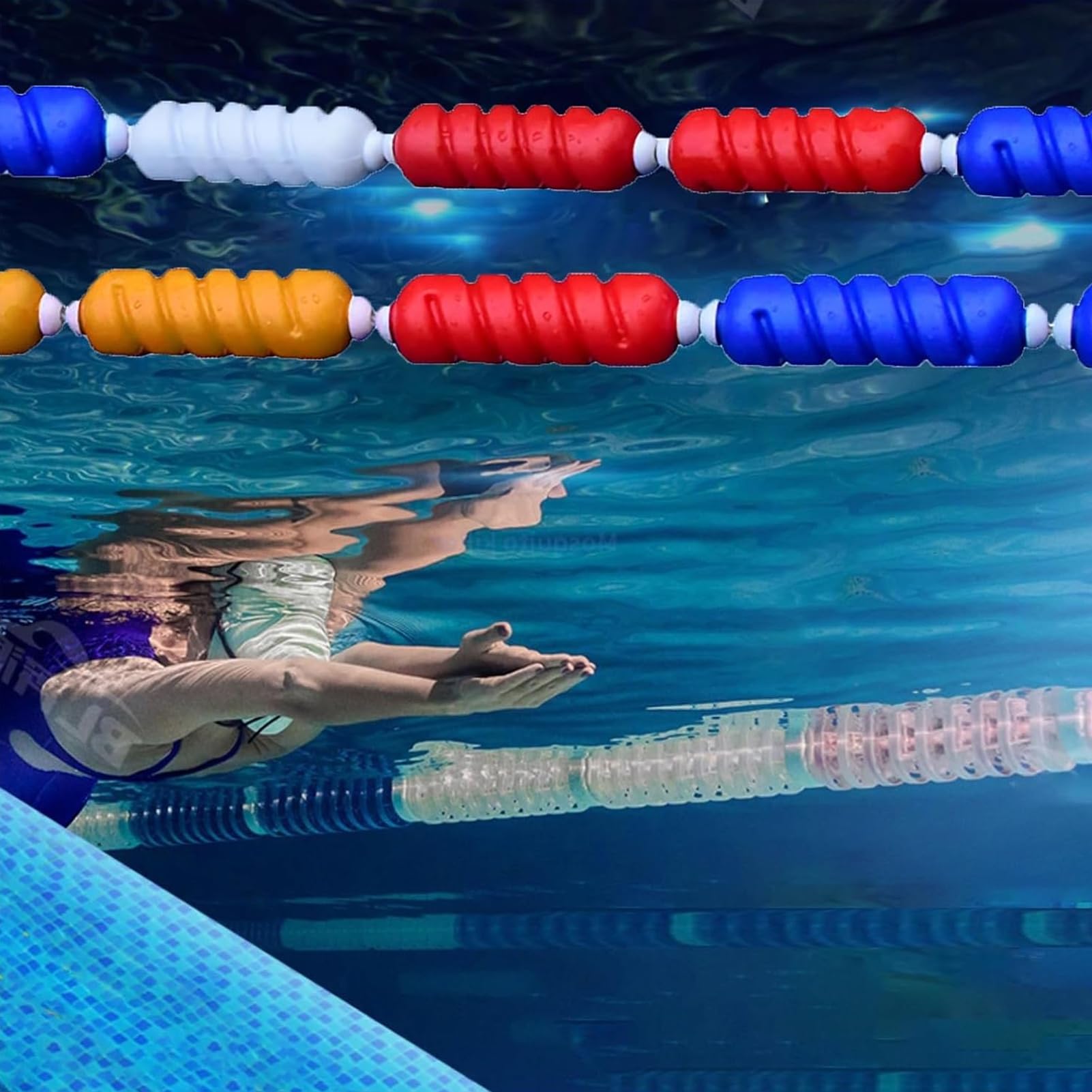 Corde De Sécurité pour Piscine - Barrière Spirale Flottante pour Une Utilisation Intérieure/extérieure, Empêche Laccès Aux Zones Dangereuses, Diameter 9cm 6m/19.68ft