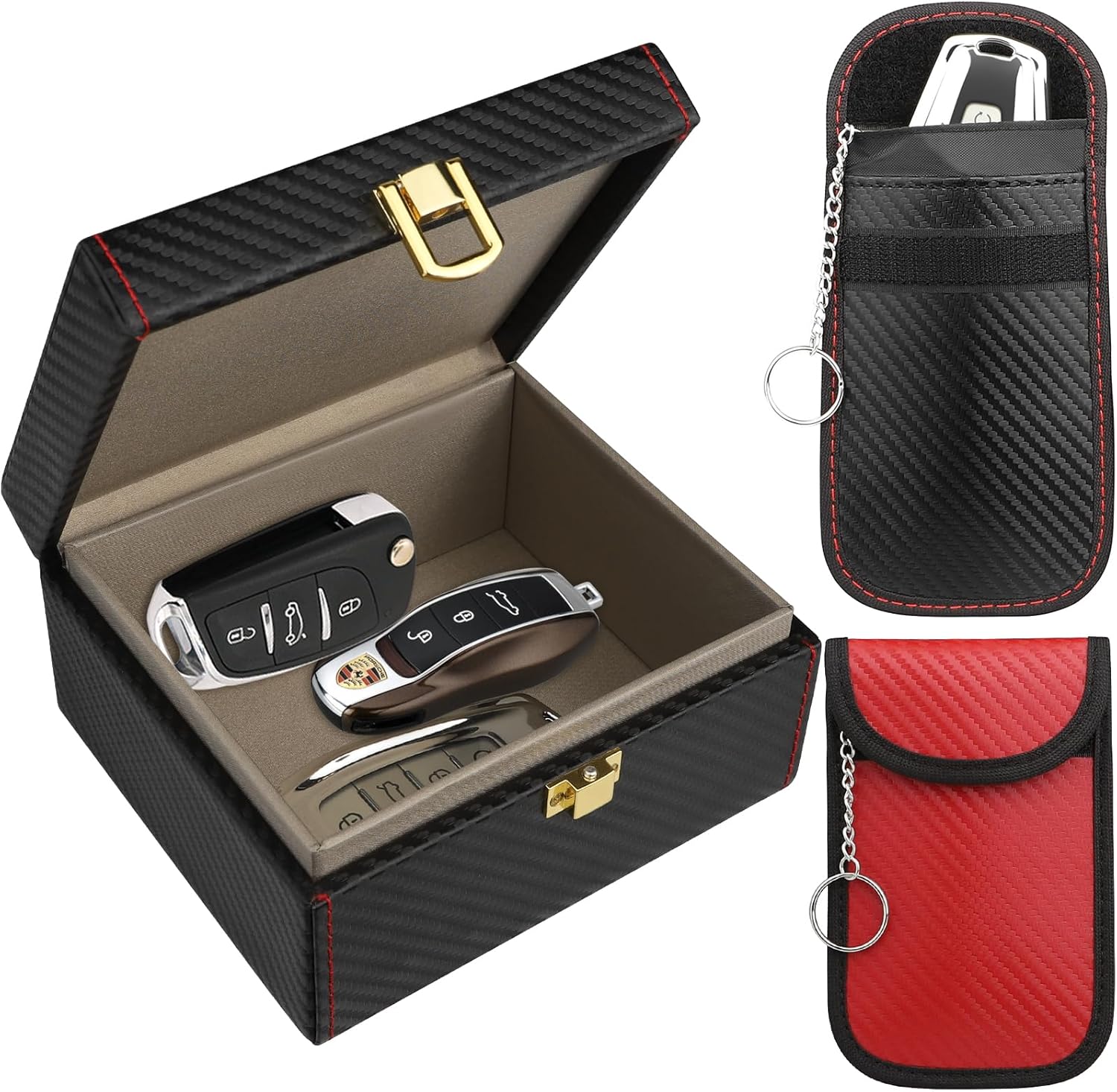 Faraday Box, [with 2 Colors Faraday Pouch]Diyife 57 Car Keys Capacity