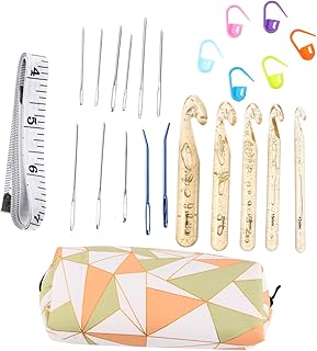 VILLCASE 1 Conjunto Conjunto De Crochê Kit De Tecelagem Conjunto De Tricô Conjunto De Cristal Agulhas De Crochê Acessórios Para Trançar Agulhas De Olho Grande Sem Corte Conjunto De Agulhas