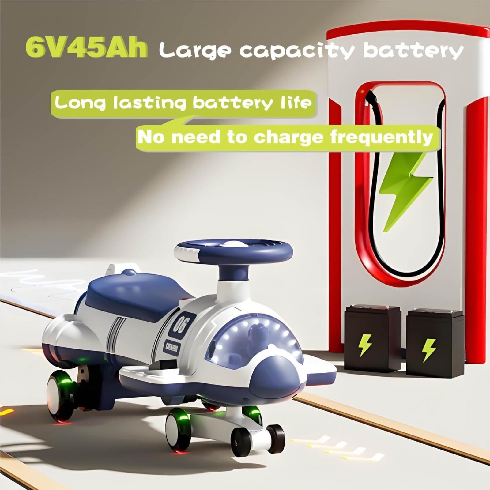 Wiggle Car Electric Twist Car z pedałami 2 w 1 huśtawka samochody ciche kolorowe koła emitujące światło 360 obrotowa jazda na zabawkach (pomarańczowy, typ elektryczny)