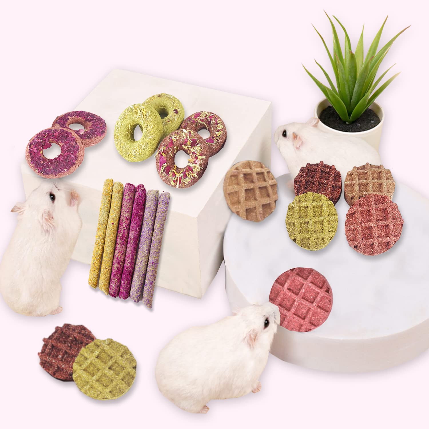 Kaninchen-Kauspielzeug, 20 Stück, verschiedene Geschmacksrichtungen, Meerschweinchen-Spielzeug und Meerschweinchen-Spielzeug für Kaninchen, hilft Nagetierzahnpflege, fördert die