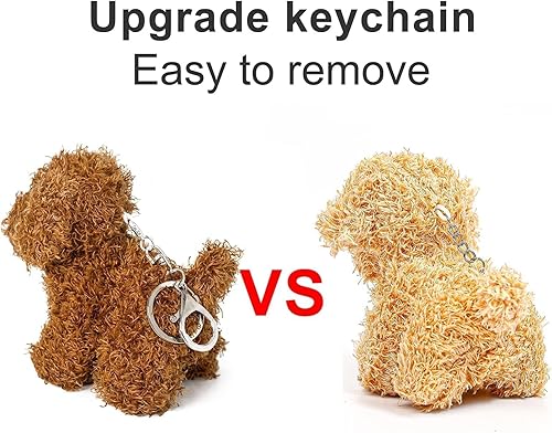 Miniatura 3 de Anboor Pequeños animales de peluche 4.8 pulgadas lindo cachorro de peluche con llavero para recuerdos de fiesta jardín de infantes, 1 perro