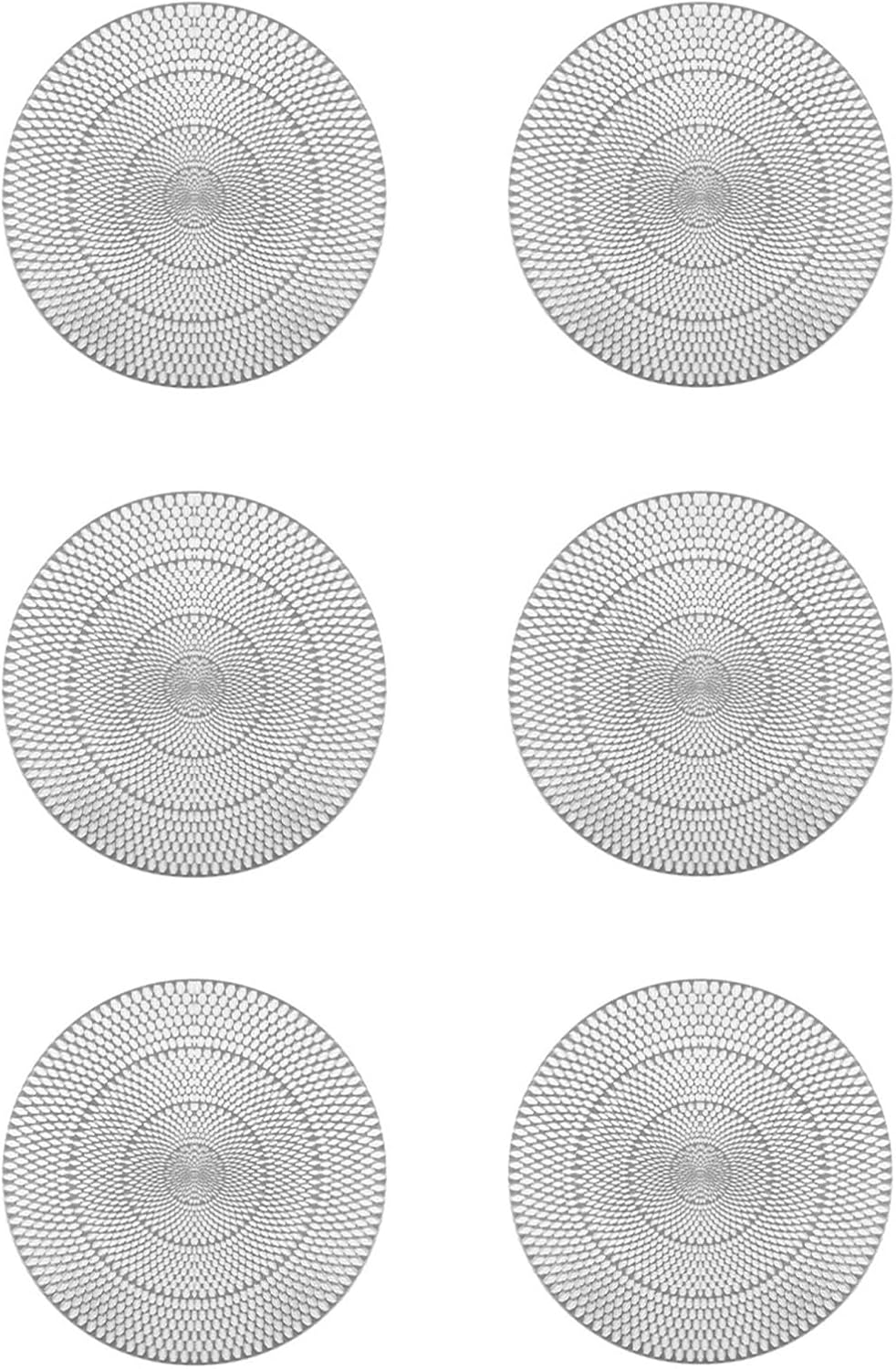 1/6pcs Table Decor Hollow Out Metallic Gold Charger Plates Mats Dinning Table Mats Placemats(1pcs Silver)