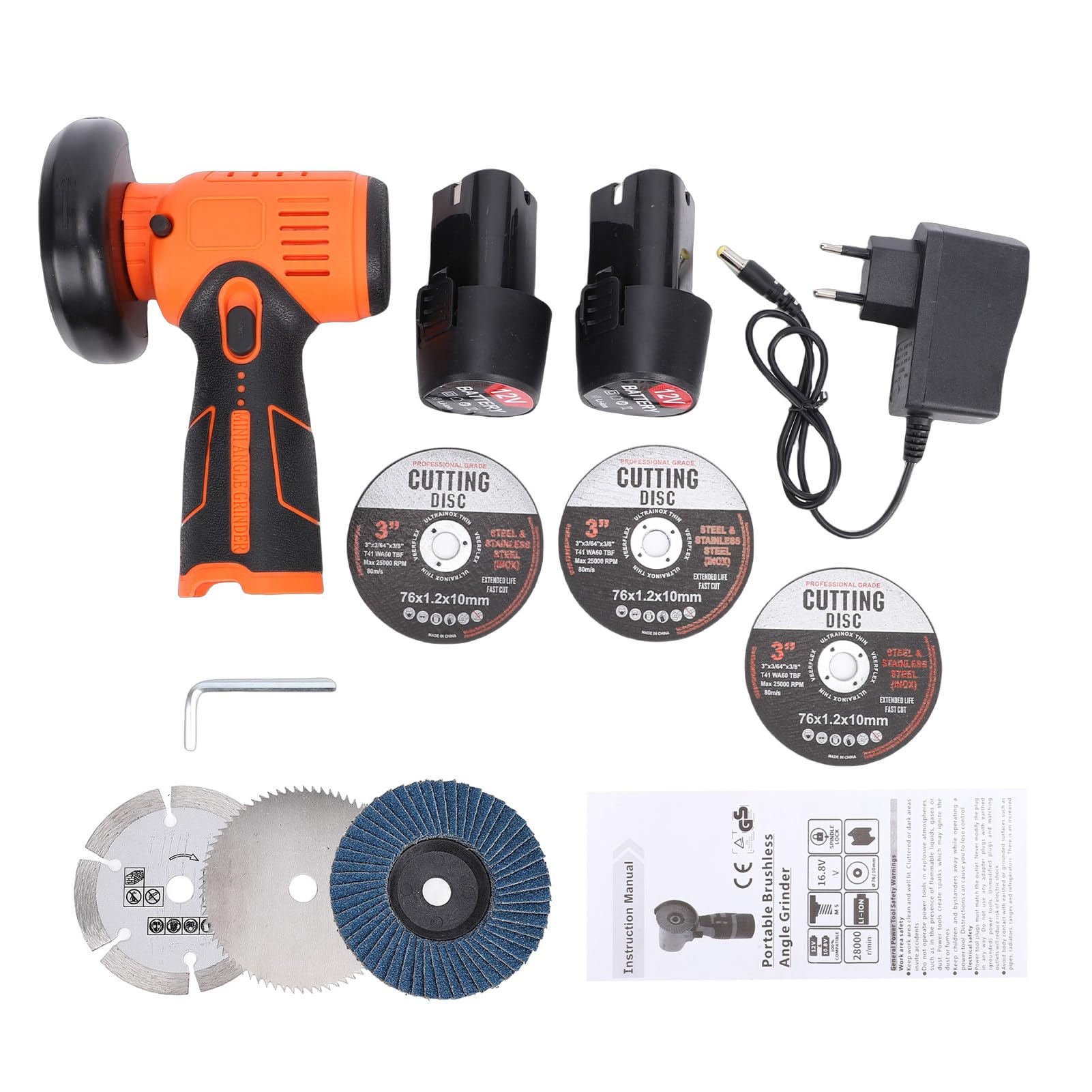 YWBL-WH Mini Meuleuse D'angle électrique 12V Outil Portable (Prise UE)