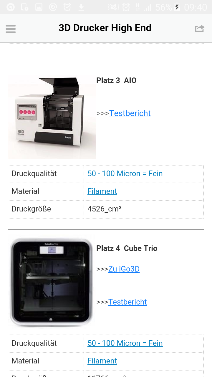 3D Drucker Test - Application sur Amazon Appstore
