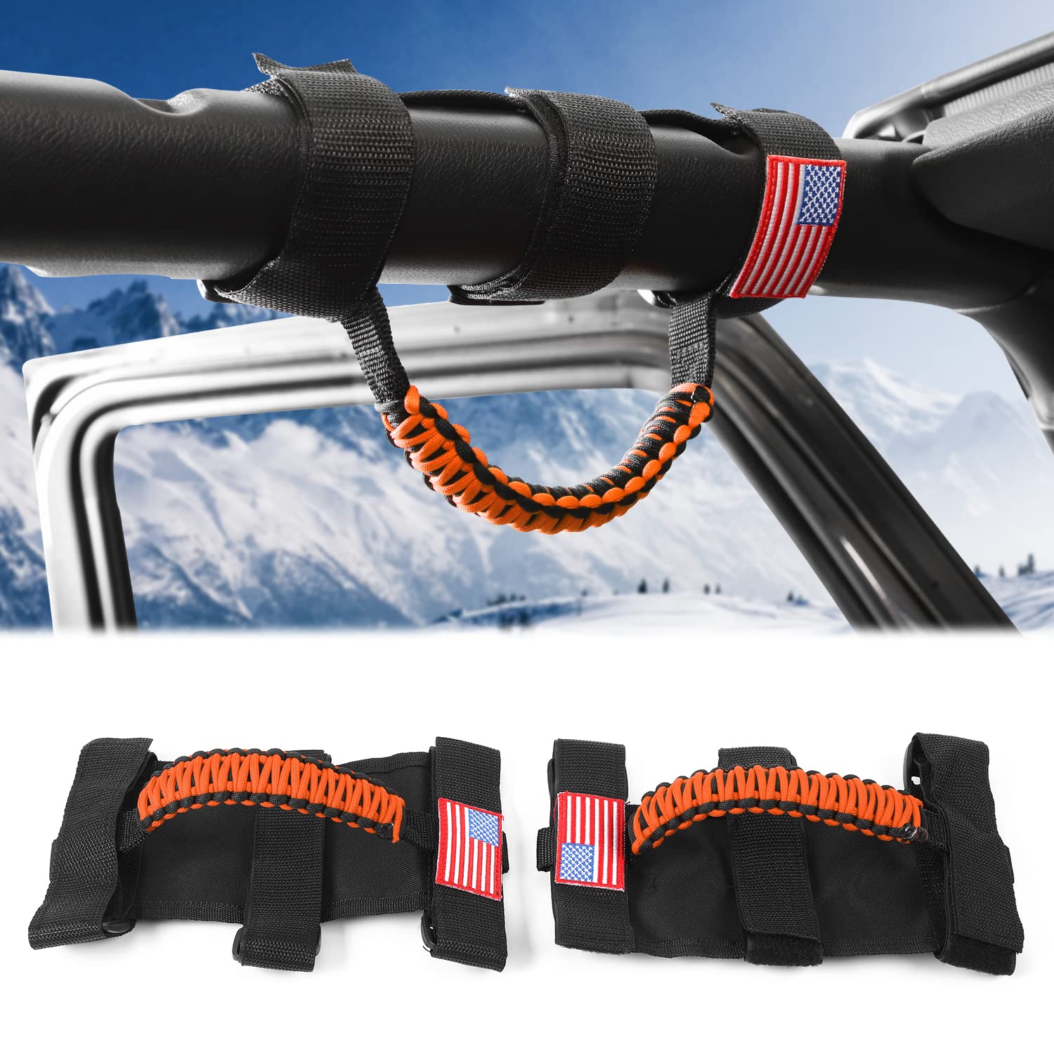 Buy JeCar 2 x Roll Bar Grab Handles Paracord Grip Handles for 19552022