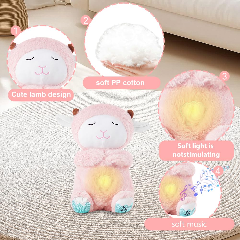 GUBOOM Lontra Che Respira, Koala Peluche Che Respira, Peluche Koala con Luci Musicali e Respirazione Ritmic, Regali di Compleanno per Ragazze e Ragazzi (Grigio