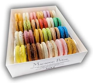 MacaronBites Assorted Macaron Cookies Gift Box - 24 Count French Macarons, Premium Flavors & Elegant Packaging