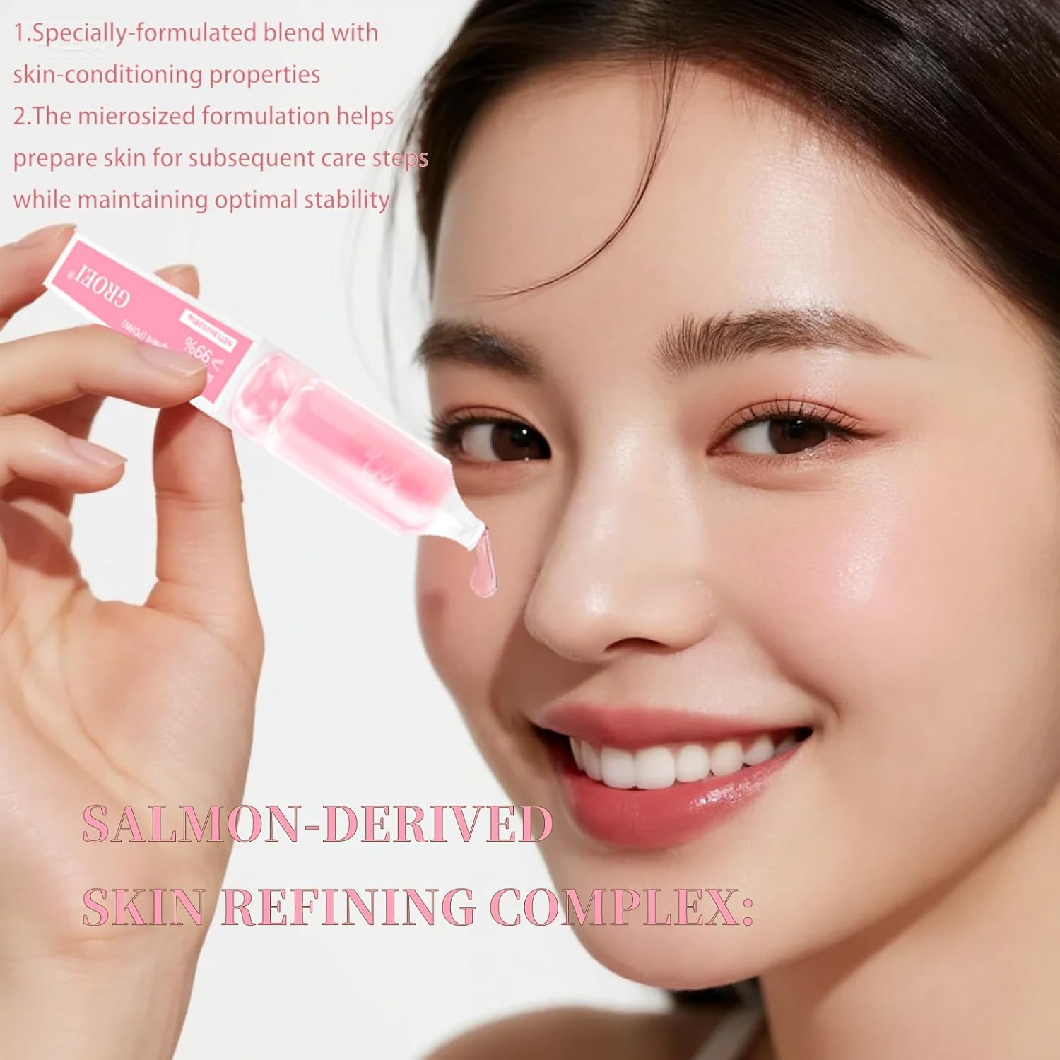 PDRN Pink One Day Serum, Hydrating & Firming Facial Essence,99% Salmon DNA,Complex with Collagen,10 Single-Dose Ampoules,Korean Skincare Hydrating Serum, Firms Skin,Reduces Fine Lines,Travel friendly - Image 2