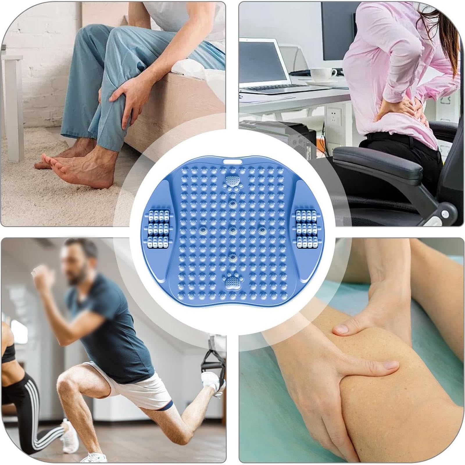 Tapis de Massage pour les Pieds Coussin d'Acupression pour Exercices des Pieds Plaque Stimulante en TPE Robuste et Confortable Petit, Bleu
