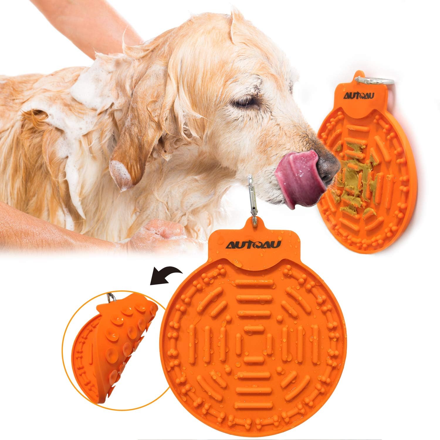 Buy Autoau Dog Bath Lick Mat Powerful Suctions to Wall Dog Bathing