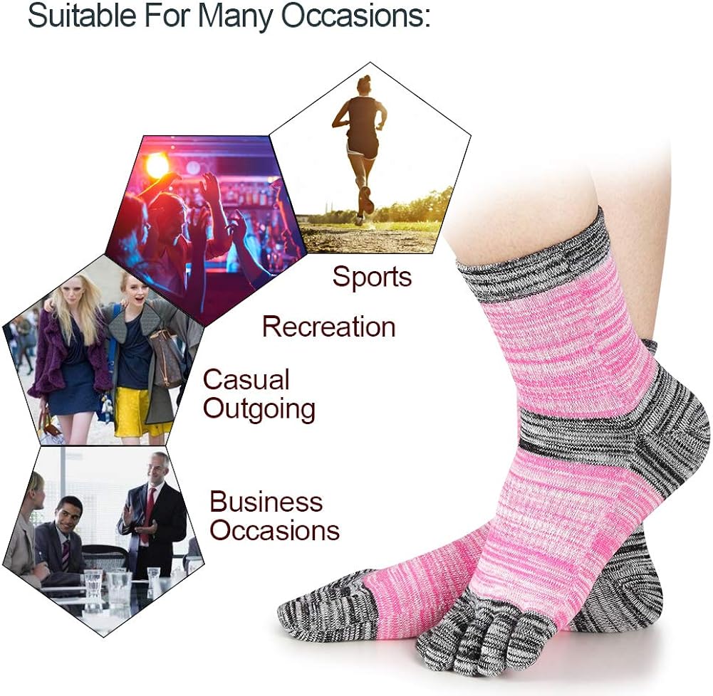 Women's Toe socks For Running Five Finger Socks With Cotton Athletic 4 Pack at  Women’s Clothing store