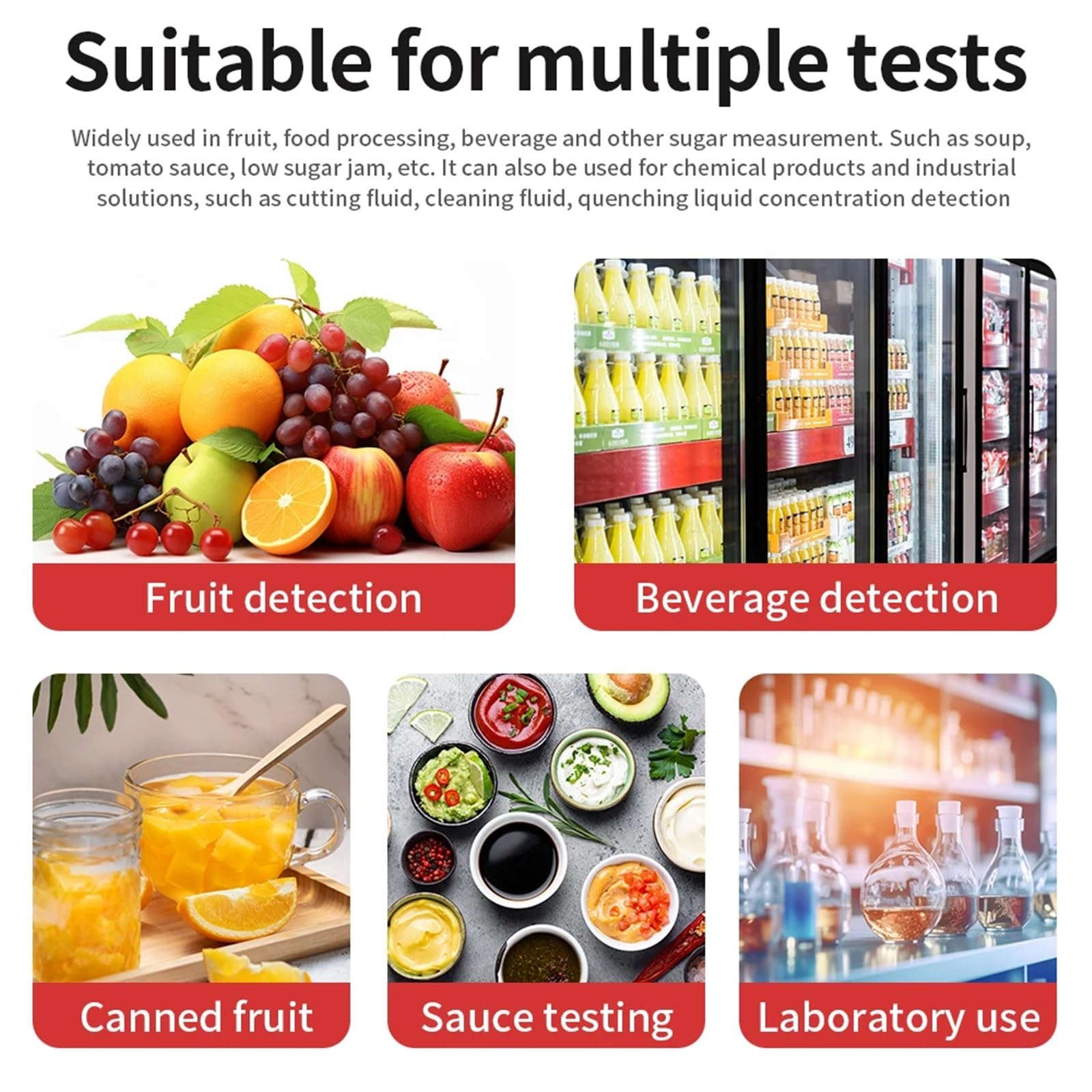 Refractometer, Digital Refractometer Brix Meter Sugar Content Measuring Instrument Fruit Juice Beverage Wine Beer Sugar Detector 0-55% Range,for Honey,ph Refractometer