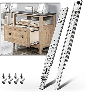 SHUHANG Full Extension Drawer Slides 8 10 12 14 16 18 20 22 24 Inch 100lb Load Capacity Side Mount Ball Bearing Glides Runners Rails Cabinet Dresser Wardrobe Kitchen Trash (20 Inch,1 Pair)