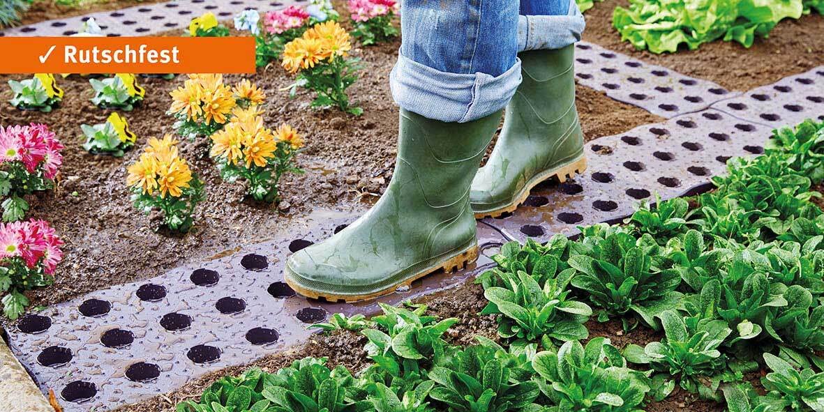 Yerd Garantia Maxi Beetplatten (Gartenplatten) 5er Set, 700 x 240 x 25 mm - einfach und schnell, trittsicher und flexibel - 240400