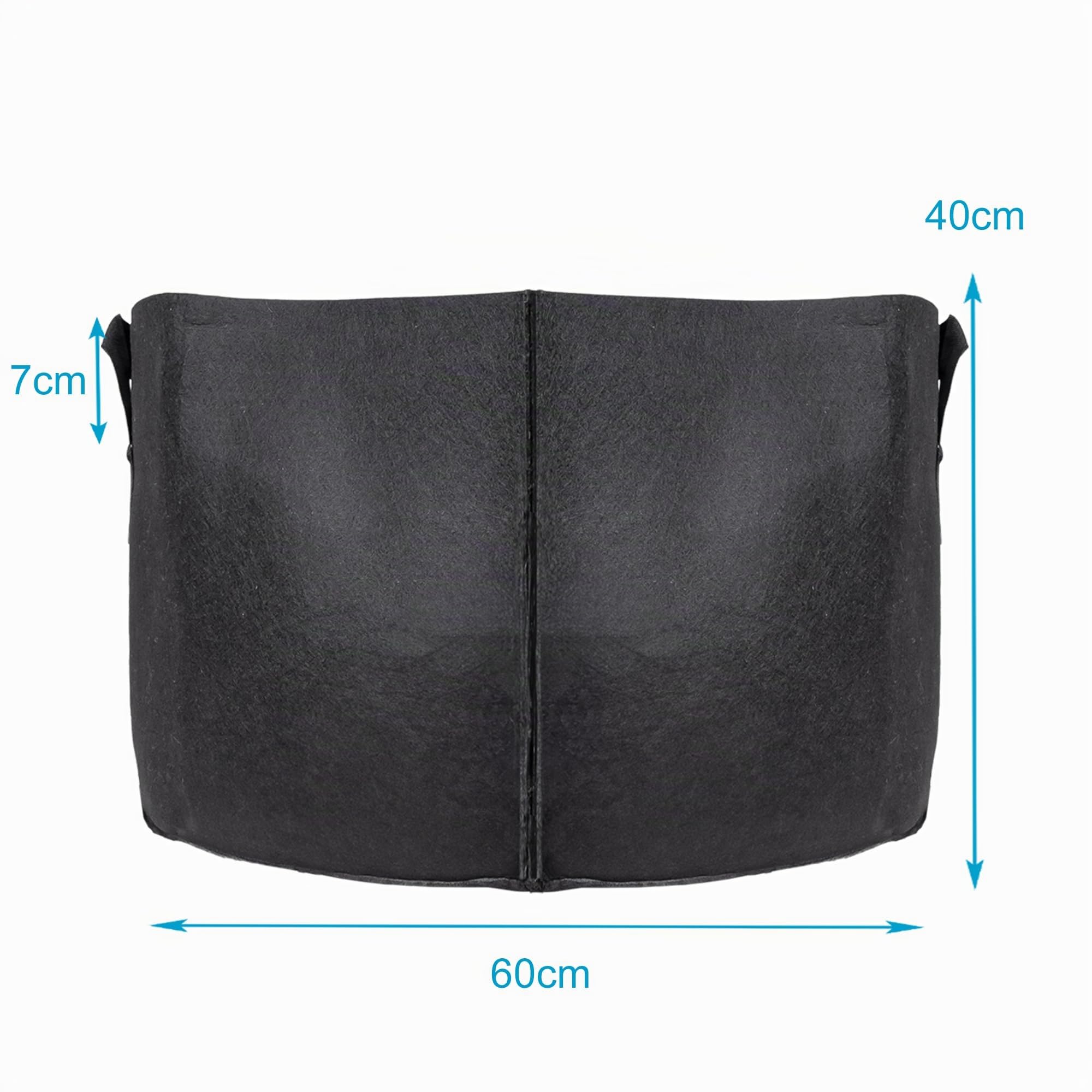 INTIRILIFE 10 Bolsas de Fieltro de 113 litros – 30 galones – 60 x 40 cm – Macetero de Tela no Tejida con Asas para jardín, Invernadero, etc.