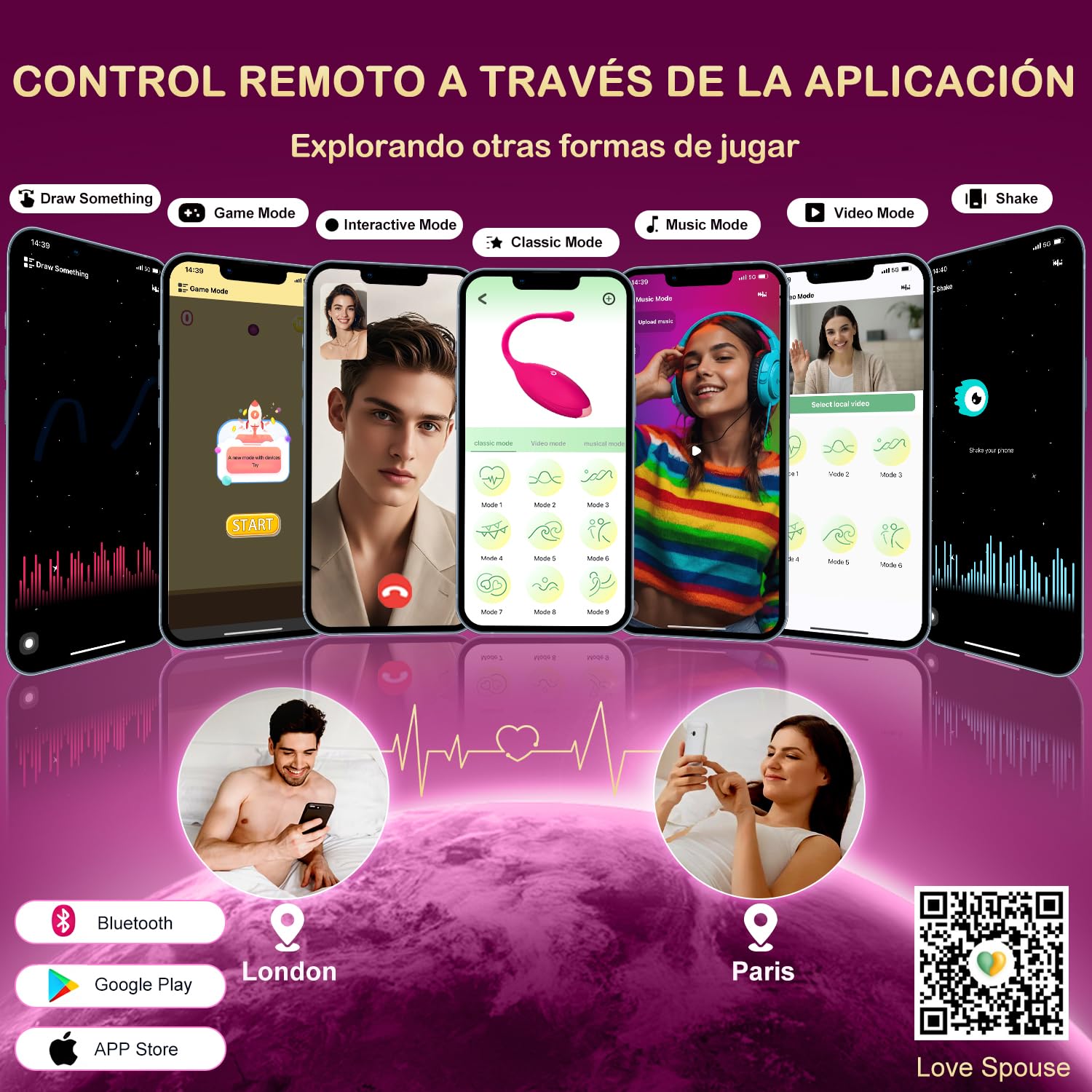 Vibradorador Mujer Juguetes Sexuales Vibrador Mando Distancia con APP 9 Modos Vibradores Consoladores.. para Mujer con Huevo Vibración con Mando Bolas Chinas Vibradorador Clítoris (Rojo)