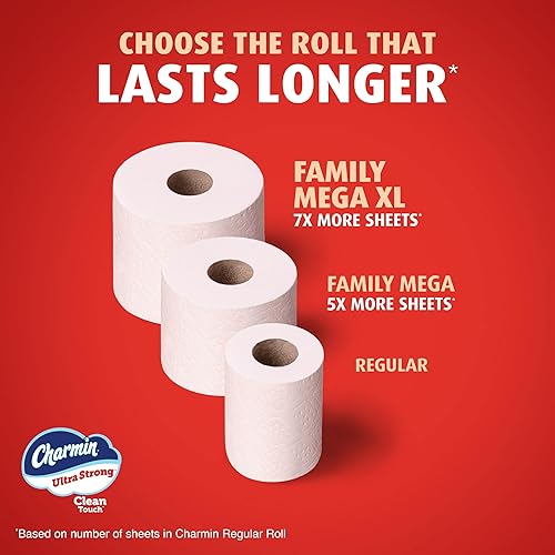 Miniatura 7 de Charmin Papel higiénico ultra fuerte, 12 rollos familiares Mega XL, papel de baño de 2 capas