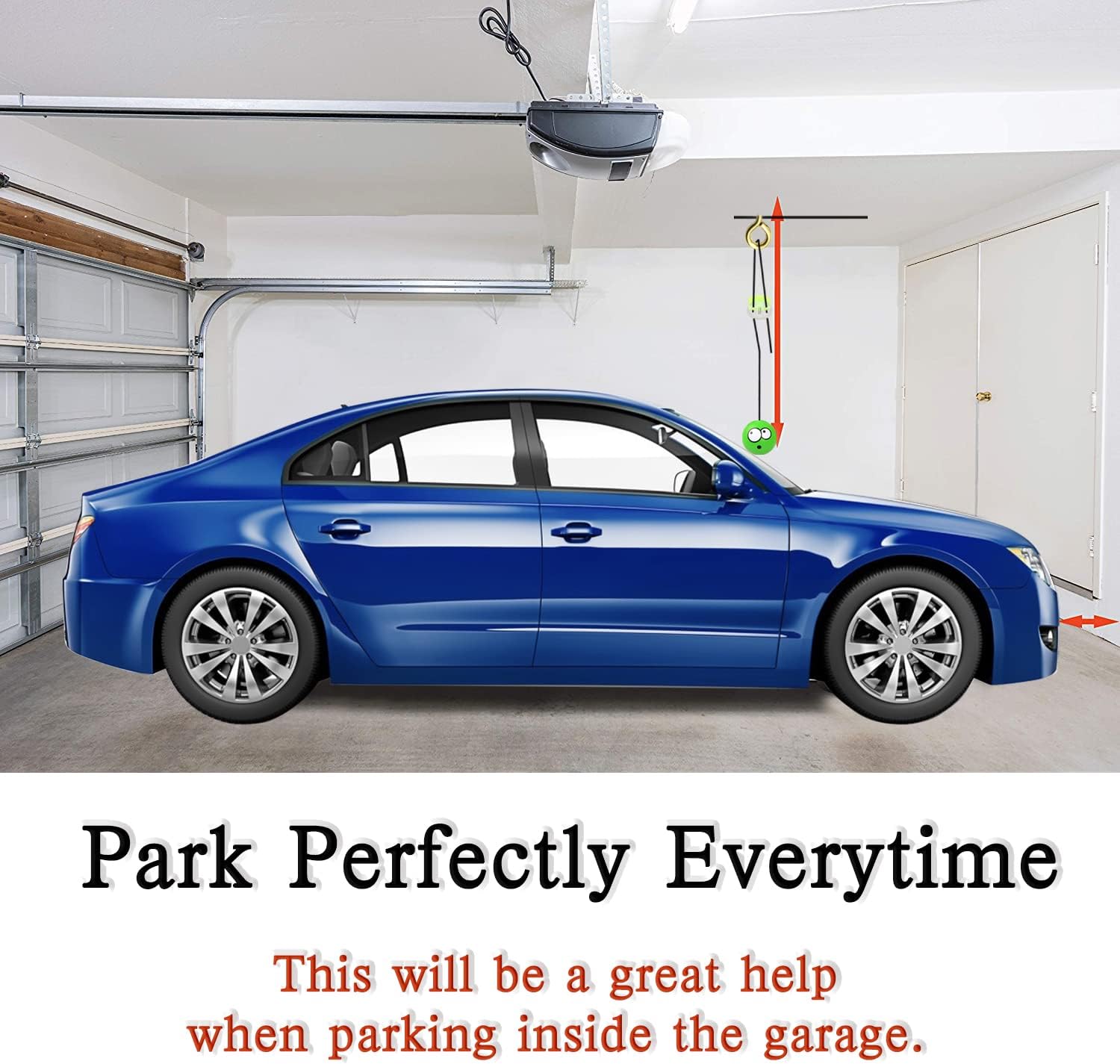 Double Garage Parking Aid-Parking Ball Guide System, Parking Assistant kit Includes 2pcs Parking Ball Guide System.A Perfect Garage Parking Indicator