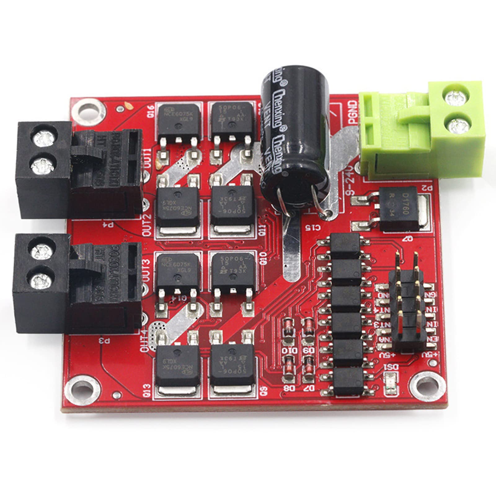 160W Motor-Treibermodul 7A 12V/24V – H-Brücke L298, Optokoppler, PWM, Für 2 Motoren
