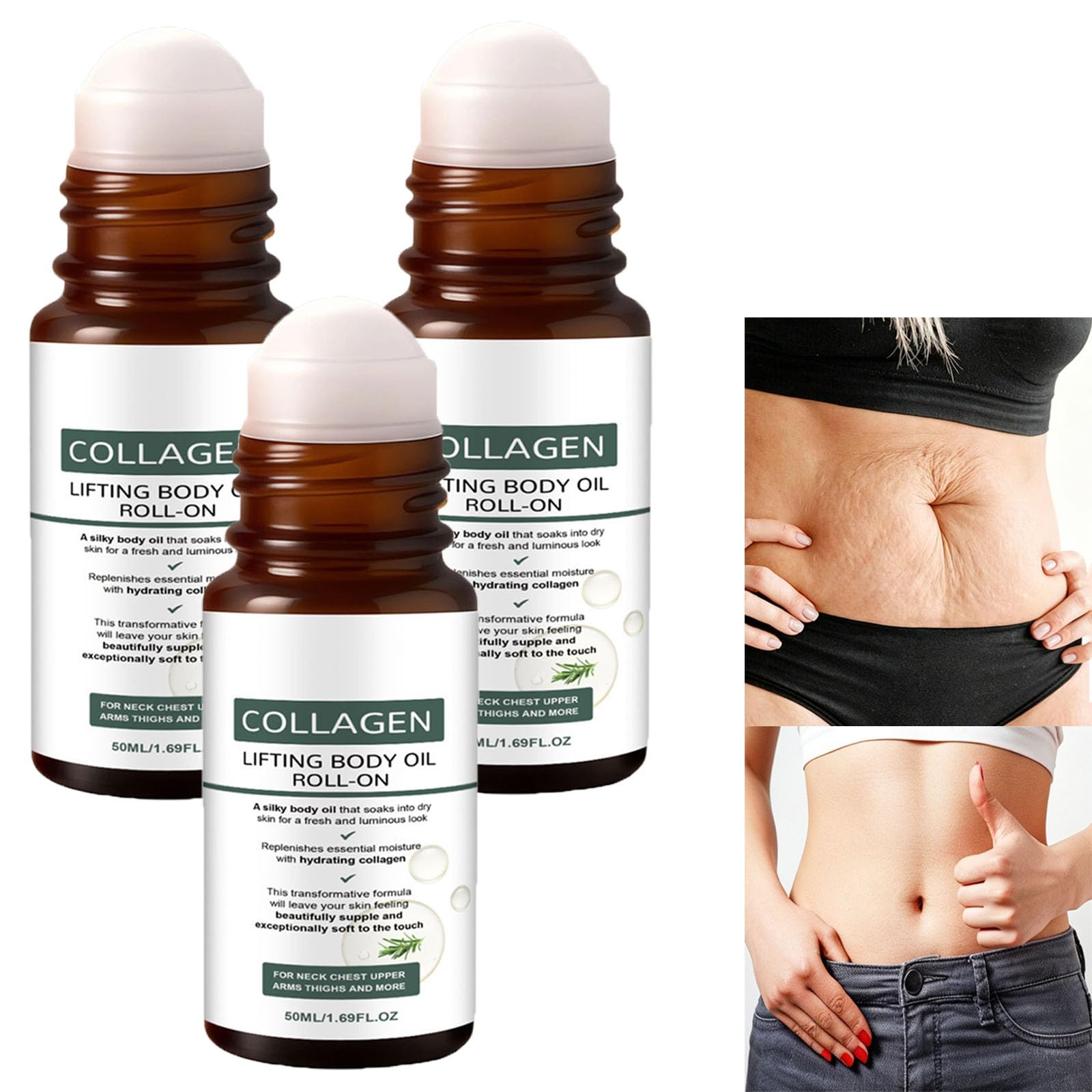 Aceite corporal de elevación de colágeno para reafirmar e hidratar la piel, antiflacidez y aumento de elasticidad, aceite corporal seco reafirmante antienvejecimiento, absorción rápida, no grasoso