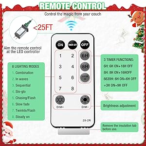 Prelit Christmas Tree 6ft with Remote Control, 8 Light-Modes Artificial Christmas Trees with Lights, Xmas Tree with 1000 Thick Branch Tips & 250 Lights, Easy Assembly Holiday Dcor for Home